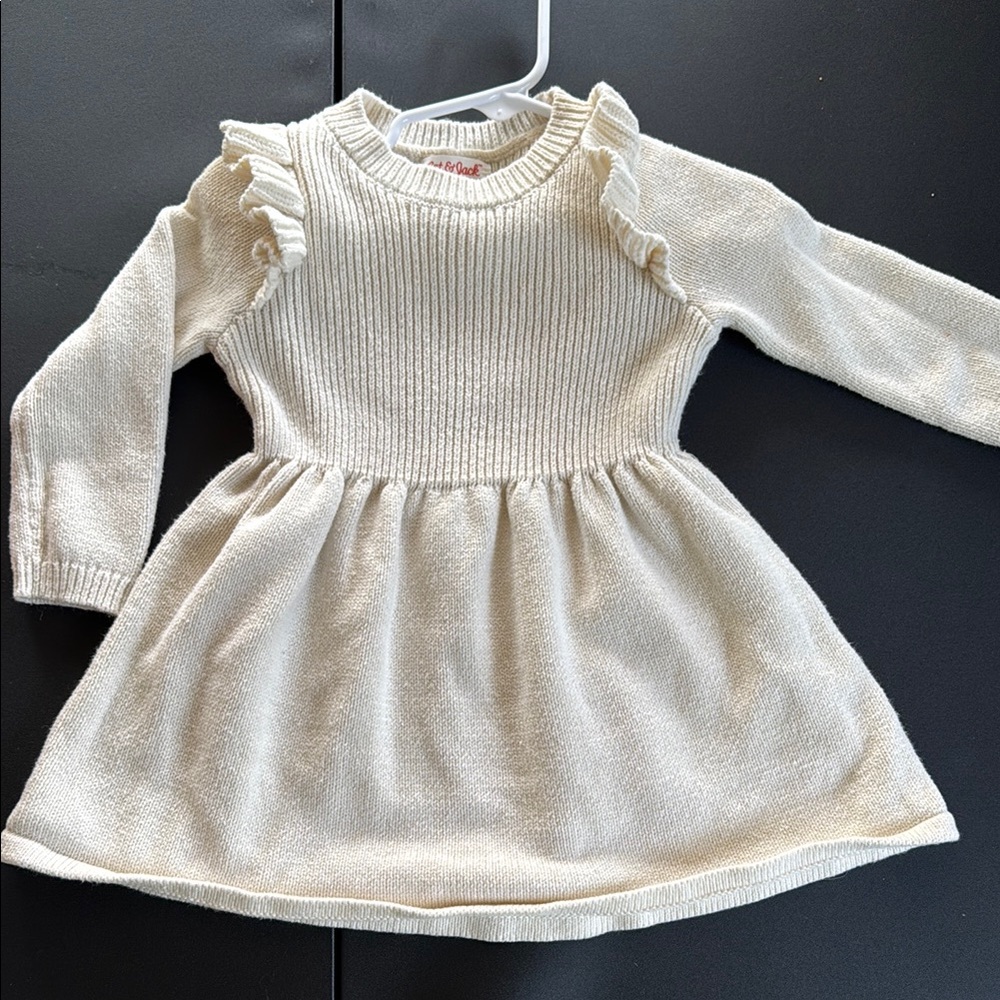 Cream Long Sleeve Baby Dress